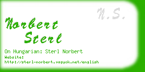 norbert sterl business card